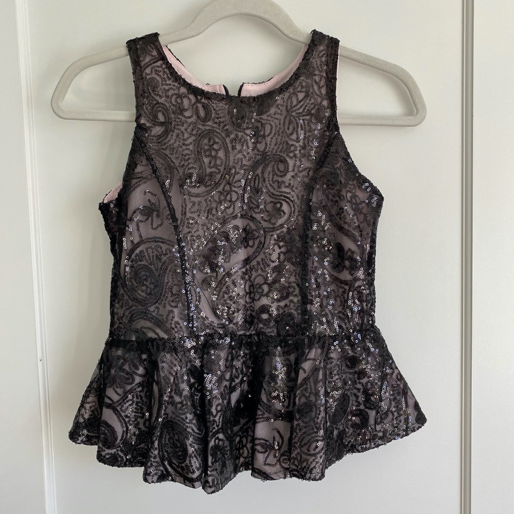 Elisa B Sequin top Black